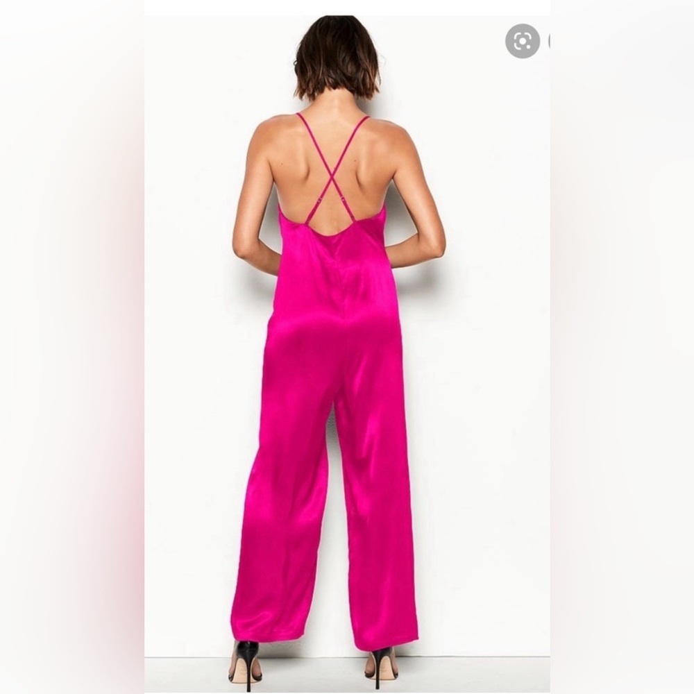 Victoria Secret V Neck Silky Cross Spaghetti Strap Jumpsuit, Womens Size M - Picture 3 of 10